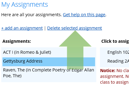 remove assignment